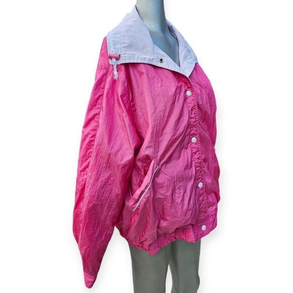 Vintage 80s Pink Nylon Windbreaker Jacket - Picture 1 of 12